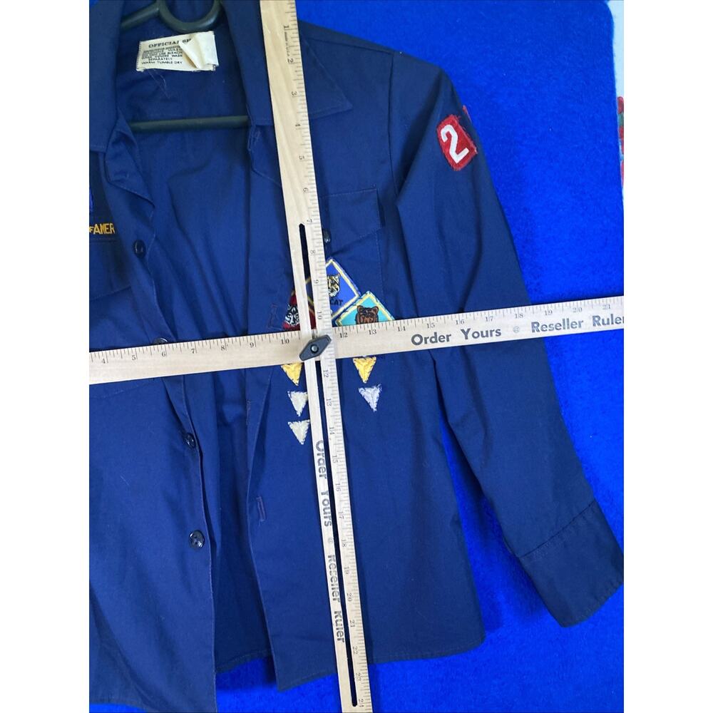 Vintage BSA Boy Scouts of America Cub Scout Uniform Shirt Blue Size 12 Patches - Picture 9 of 15